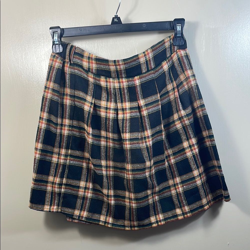 Multicolored Mini Pleated A-Line Skirt for Casual‎ Wear
